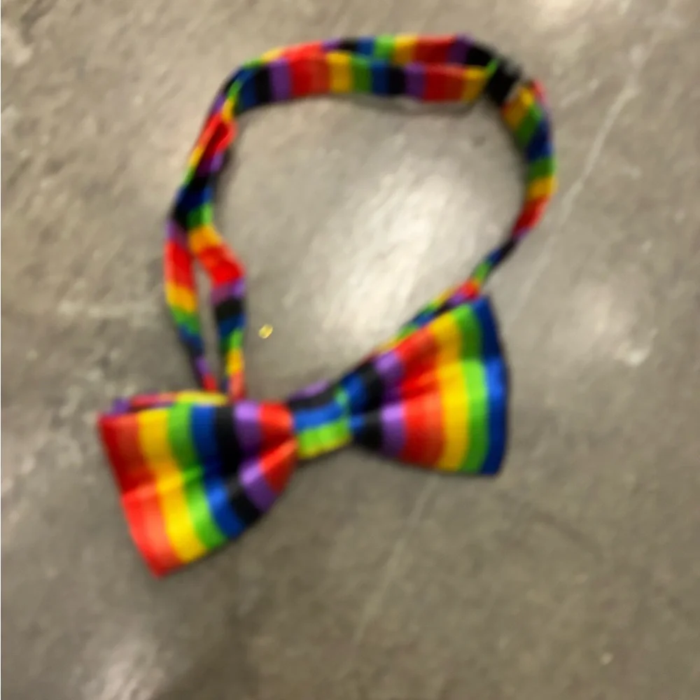 Rainbow Stripe Bow Tie All Ages Adjustable